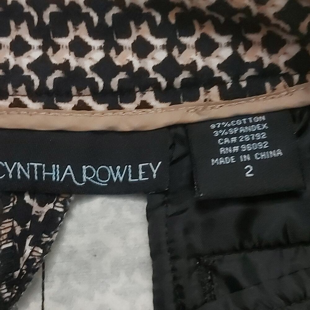 Cynthia Rowley Damask Pattern Women's Shorts 2 Preppy Classic Quiet Luxury Twee - Picture 4 of 5